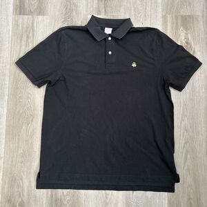 Brooks Brothers Polo Shirt Mens XL Black Performance Golf Golden 1818 Short Slv